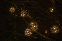 Basket Spheres Lit In Tree