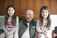 Great Grandfather With Two Kids