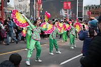 Green Dancers With Fans