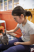 Nara With Rabbit On Leg