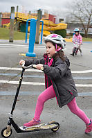 Nara Doing Scooter Tricks