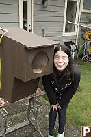 Claira With Painted Owl Box
