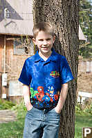 Justin In Spidy Shirt