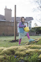 Claira With Fence Post