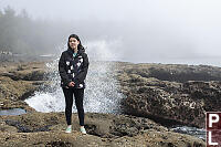 Claira With Crashing Wave