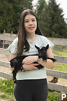 Claira With Goat