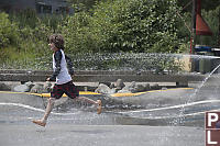 Marcus Running Behind Spray