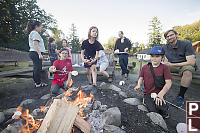 Cooking Marshmallows Over Campfire
