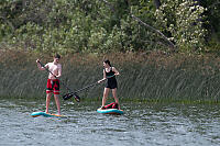 James And Nara Coming From Shore