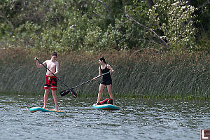 James And Nara Coming From Shore