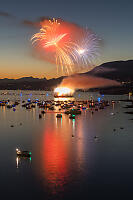 Red Shaped Firework With Purple