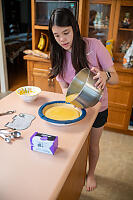 Pouring Pumpkin Pie Filling