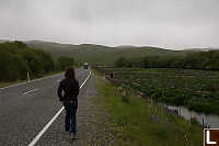 Helen Walking Beside Road