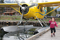Nara Running Down Dock